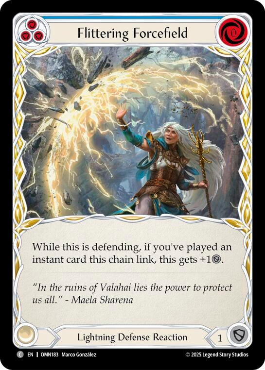 Image for Flittering Forcefield (Blue) (OMN183) [Omens of the Third Age] - Flesh and Blood TCG