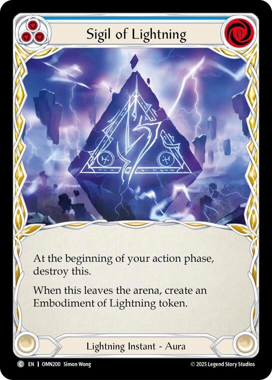Image for Sigil Of Lightning (Blue) (OMN200) [Omens of the Third Age] - Flesh and Blood TCG