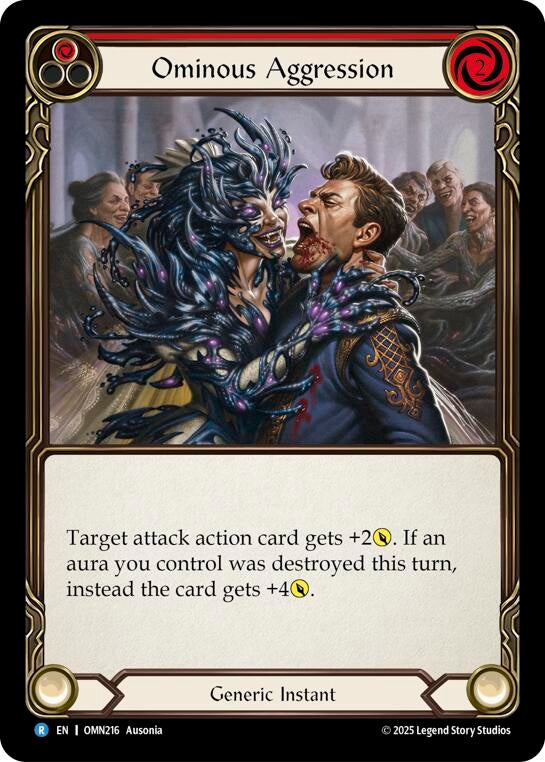 Image for Ominous Aggression (Red) (OMN216) [Omens of the Third Age] - Flesh and Blood TCG