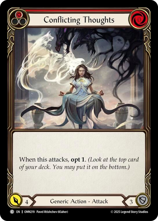 Image for Conflicting Thoughts (Red) (OMN219) [Omens of the Third Age] - Flesh and Blood TCG