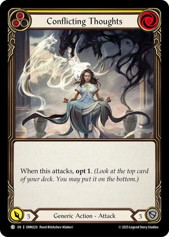 Image for Conflicting Thoughts (Yellow) (OMN220) [Omens of the Third Age] - Flesh and Blood TCG