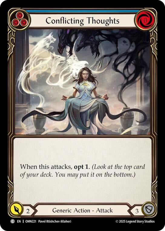 Image for Conflicting Thoughts (Blue) (OMN221) [Omens of the Third Age] - Flesh and Blood TCG
