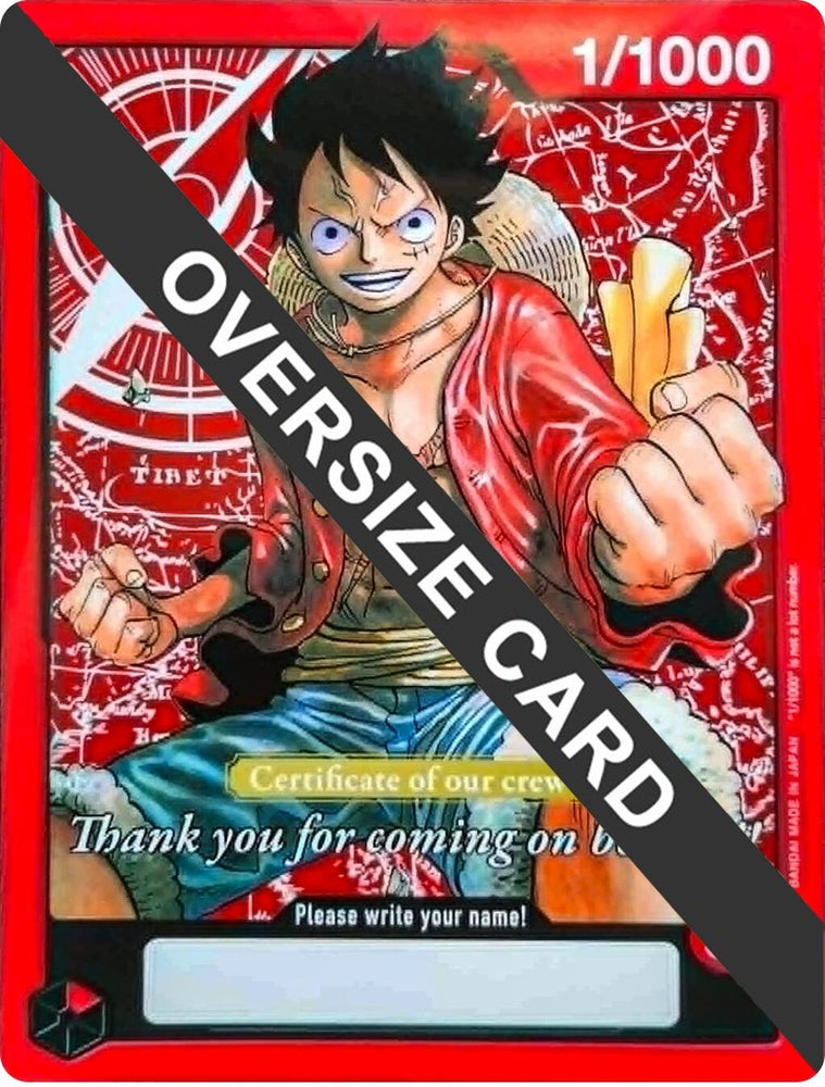 Image for Monkey.D.Luffy (Certificate of our crew) (Oversized) (1/1000) [One Piece Promotion Cards] - One Piece Card Game