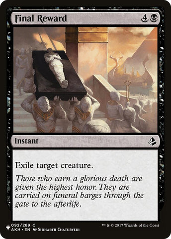 Image for Final Reward (92) [The List Reprints] - Magic: The Gathering