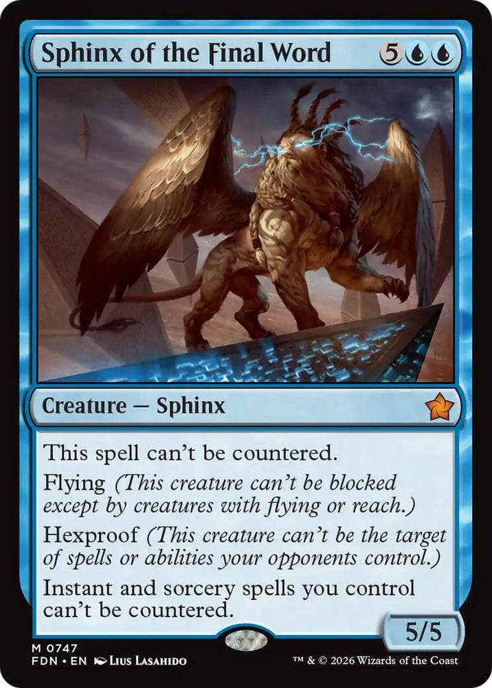 Image for Sphinx of the Final Word (0747) (747) [Foundations] - Magic: The Gathering