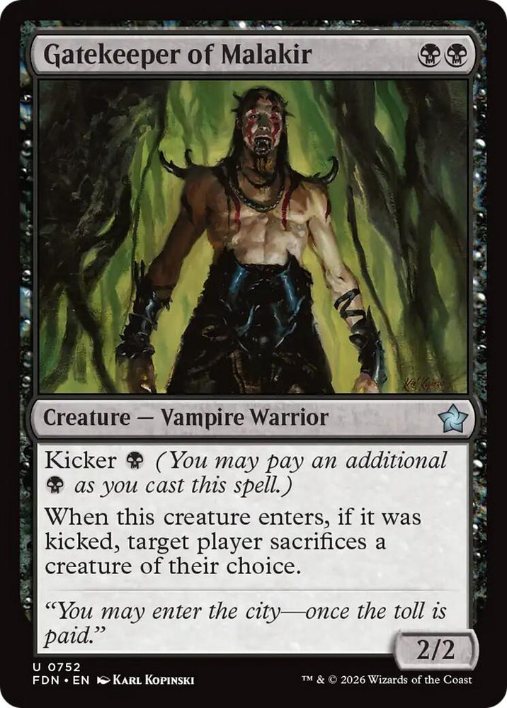 Image for Gatekeeper of Malakir (0752) (752) [Foundations] - Magic: The Gathering