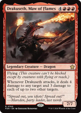 Image for Drakuseth, Maw of Flames (0760) (760) [Foundations] - Magic: The Gathering