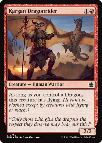 Image for Kargan Dragonrider (0762) (762) [Foundations] - Magic: The Gathering