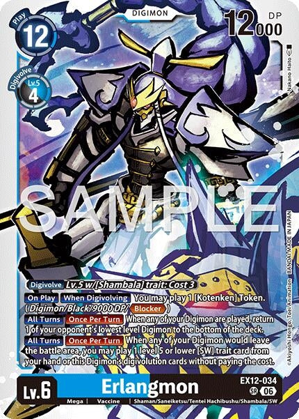 Image for Erlangmon (EX12-034 SR) [Digital World Shambala] (EX-12) - Digimon Card Game