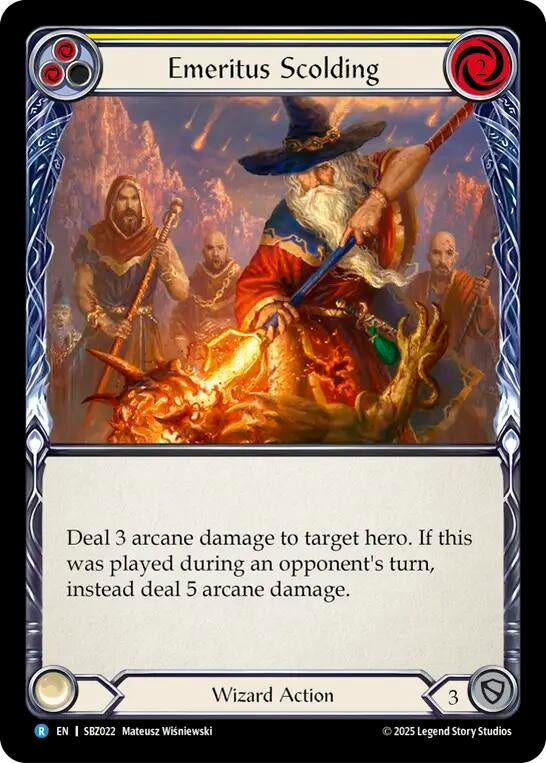 Image for Emeritus Scolding (Yellow) (SBZ022) [Silver Age Chapter 3] - Flesh and Blood TCG