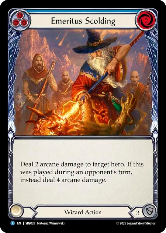 Image for Emeritus Scolding (Blue) (SBZ028) [Silver Age Chapter 3] - Flesh and Blood TCG