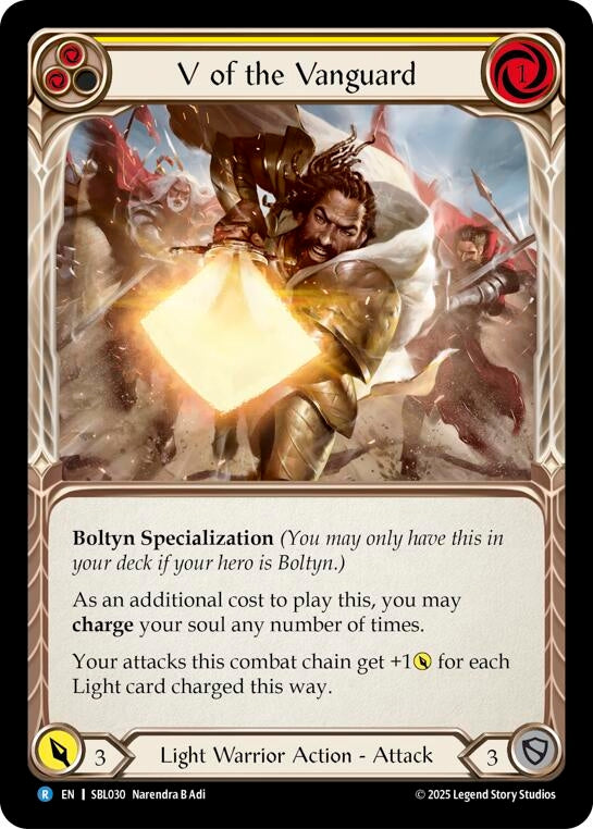 Image for V of the Vanguard (Yellow) (SBL030) [Silver Age Chapter 3] - Flesh and Blood TCG