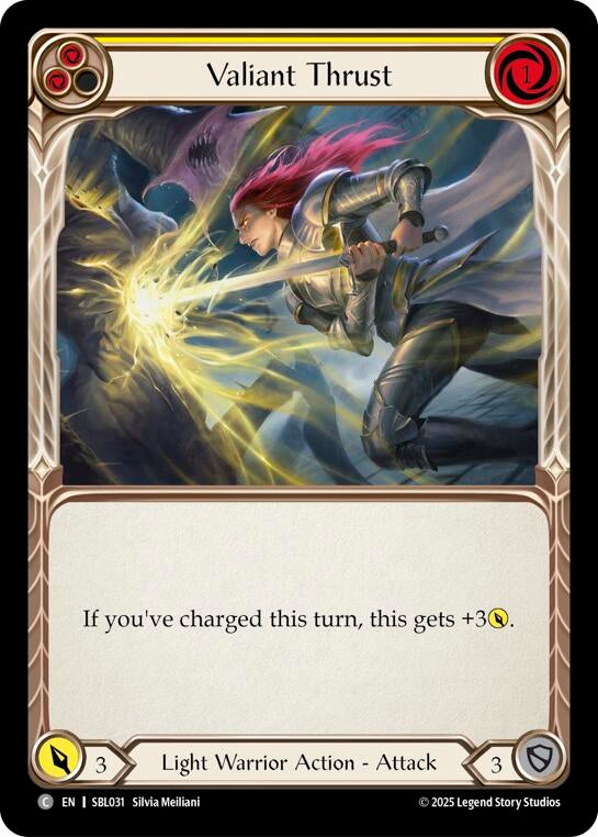 Image for Valiant Thrust (Yellow) (SBL031) [Silver Age Chapter 3] - Flesh and Blood TCG