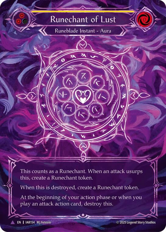 Image for Runechant of Lust (Yellow)(Marvel) (IAR154-MV) [Omens of the Third Age] - Flesh and Blood TCG