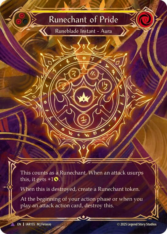 Image for Runechant of Pride (Yellow)(Marvel) (IAR155-MV) [Omens of the Third Age] - Flesh and Blood TCG