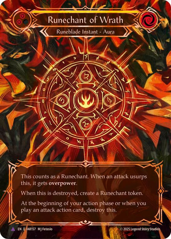 Image for Runechant of Wrath (Yellow)(Marvel) (IAR157-MV) [Omens of the Third Age] - Flesh and Blood TCG