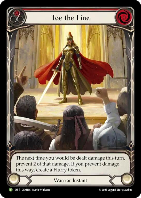 Image for Toe the Line (Red) (GEM165) [Gem Pack 5] - Flesh and Blood TCG
