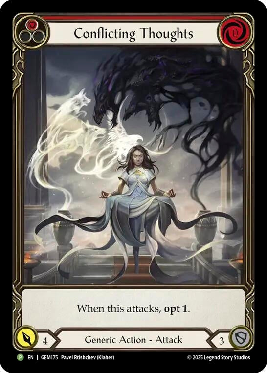 Image for Conflicting Thoughts (Red) (GEM175) [Gem Pack 5] - Flesh and Blood TCG