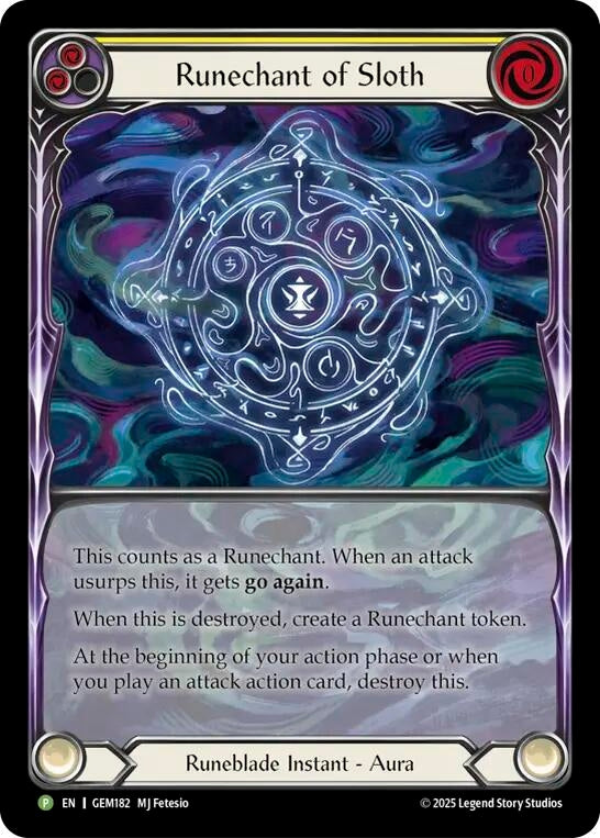 Image for Runechant of Sloth (Yellow) (GEM182) [Gem Pack 5] - Flesh and Blood TCG