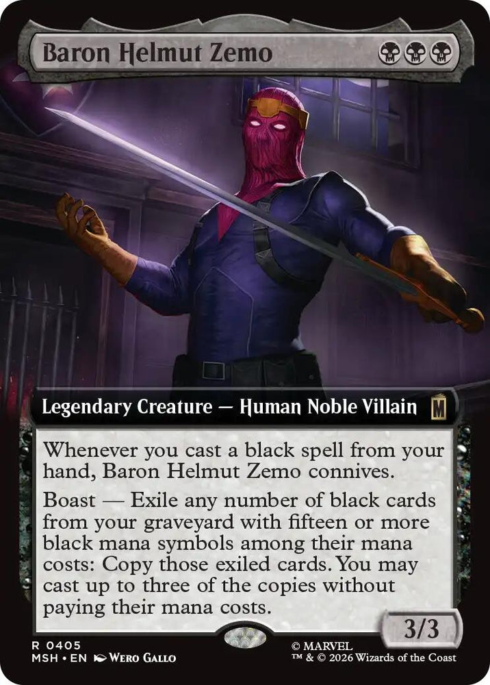 Image for Baron Helmut Zemo (Extended Art) (405) [Marvel Super Heroes] (MSH) - Magic: The Gathering