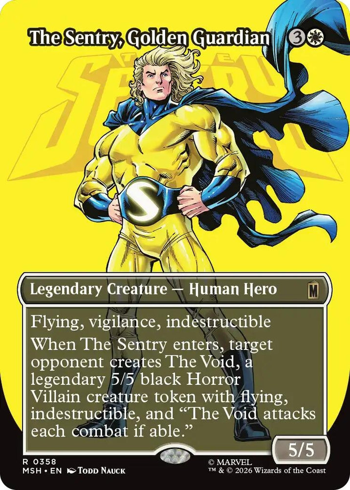 Image for The Sentry, Golden Guardian (Borderless) (358) [Marvel Super Heroes] (MSH) - Magic: The Gathering