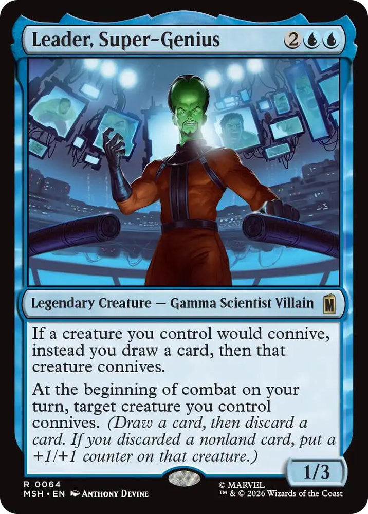 Image for Leader, Super-Genius (64) [Marvel Super Heroes] (MSH) - Magic: The Gathering