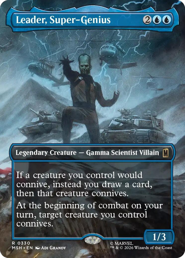 Image for Leader, Super-Genius (Borderless) (330) [Marvel Super Heroes] (MSH) - Magic: The Gathering