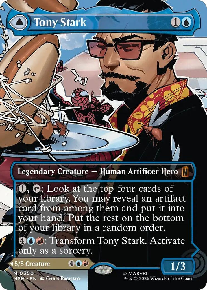 Image for Tony Stark (Borderless) (0350) (350) [Marvel Super Heroes] (MSH) - Magic: The Gathering
