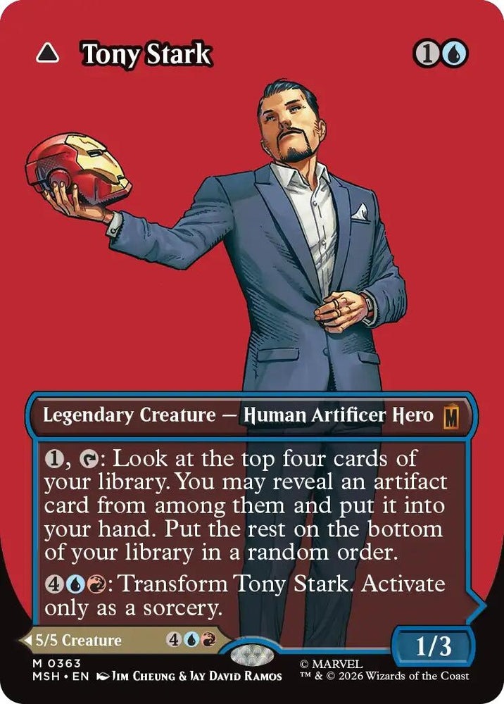 Image for Tony Stark (Borderless) (0363) (363) [Marvel Super Heroes] (MSH) - Magic: The Gathering