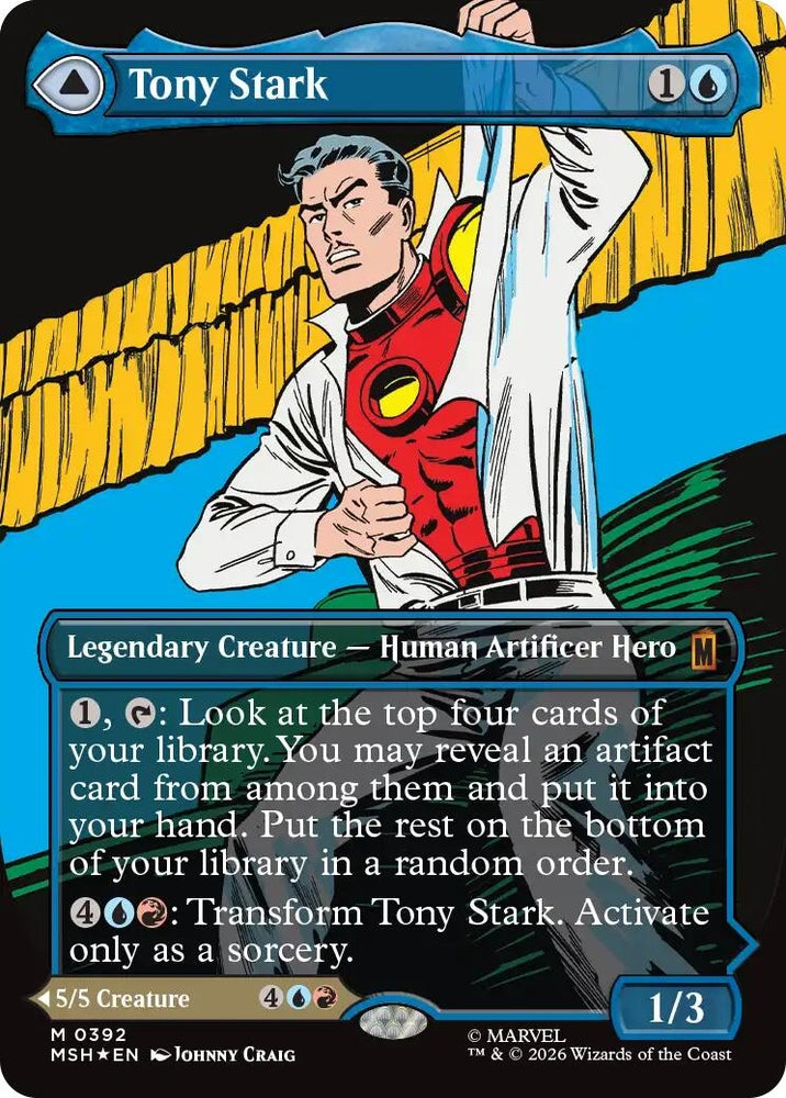 Image for Tony Stark (Borderless) (0392) (392) [Marvel Super Heroes] (MSH) - Magic: The Gathering