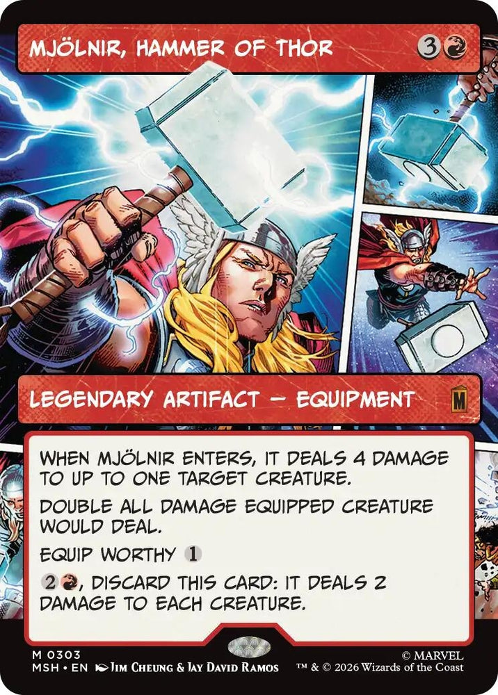Image for Mjolnir, Hammer of Thor (Borderless) (0303) (303) [Marvel Super Heroes] (MSH) - Magic: The Gathering