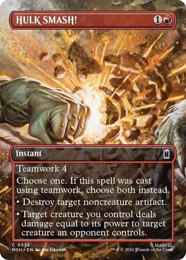 Image for HULK SMASH! (Borderless) (332) [Marvel Super Heroes] (MSH) - Magic: The Gathering