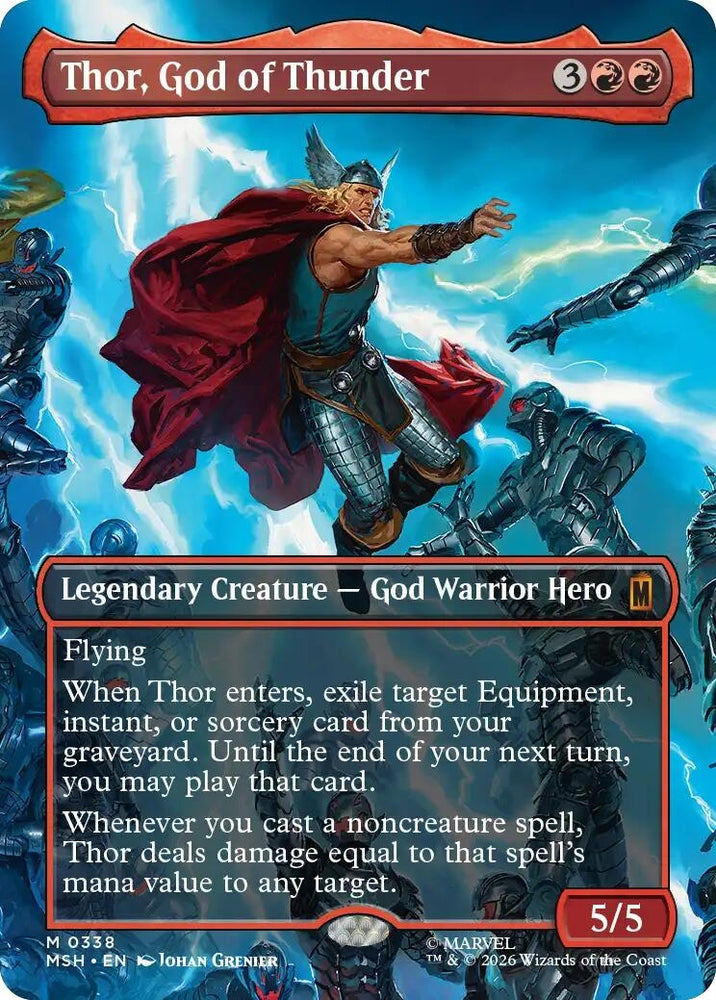 Image for Thor, God of Thunder (Borderless) (0338) (338) [Marvel Super Heroes] (MSH) - Magic: The Gathering