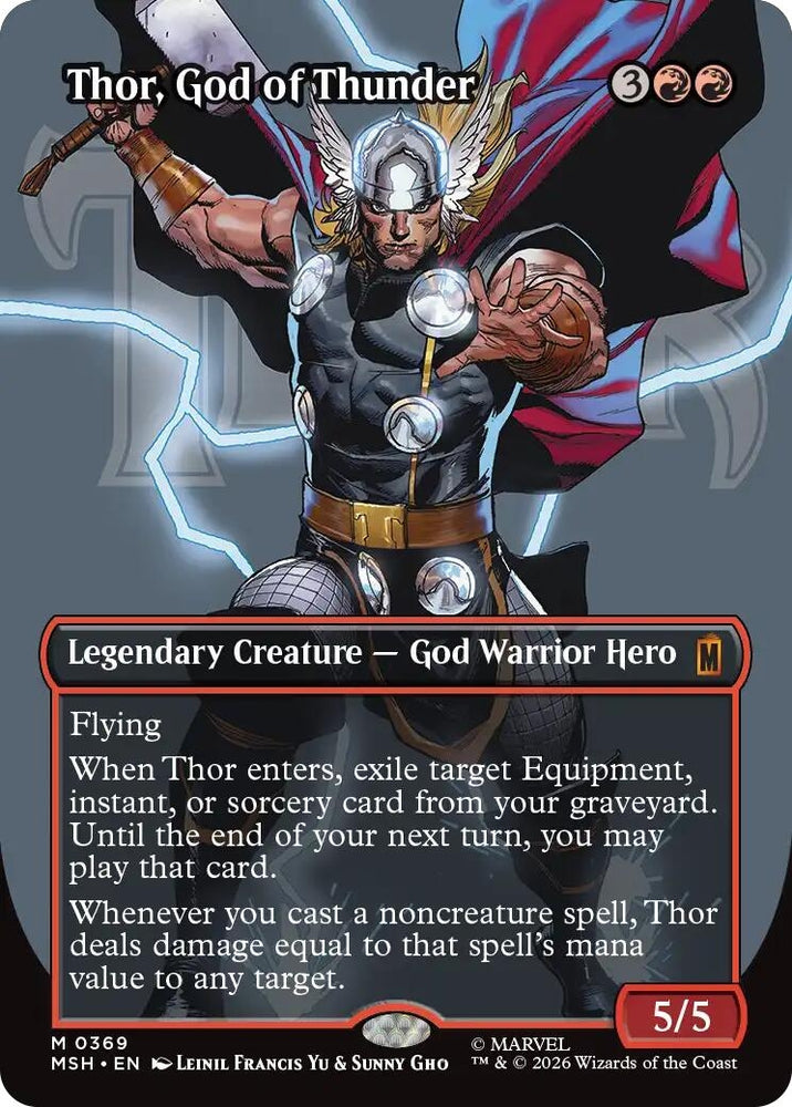 Image for Thor, God of Thunder (Borderless) (0369) (369) [Marvel Super Heroes] (MSH) - Magic: The Gathering