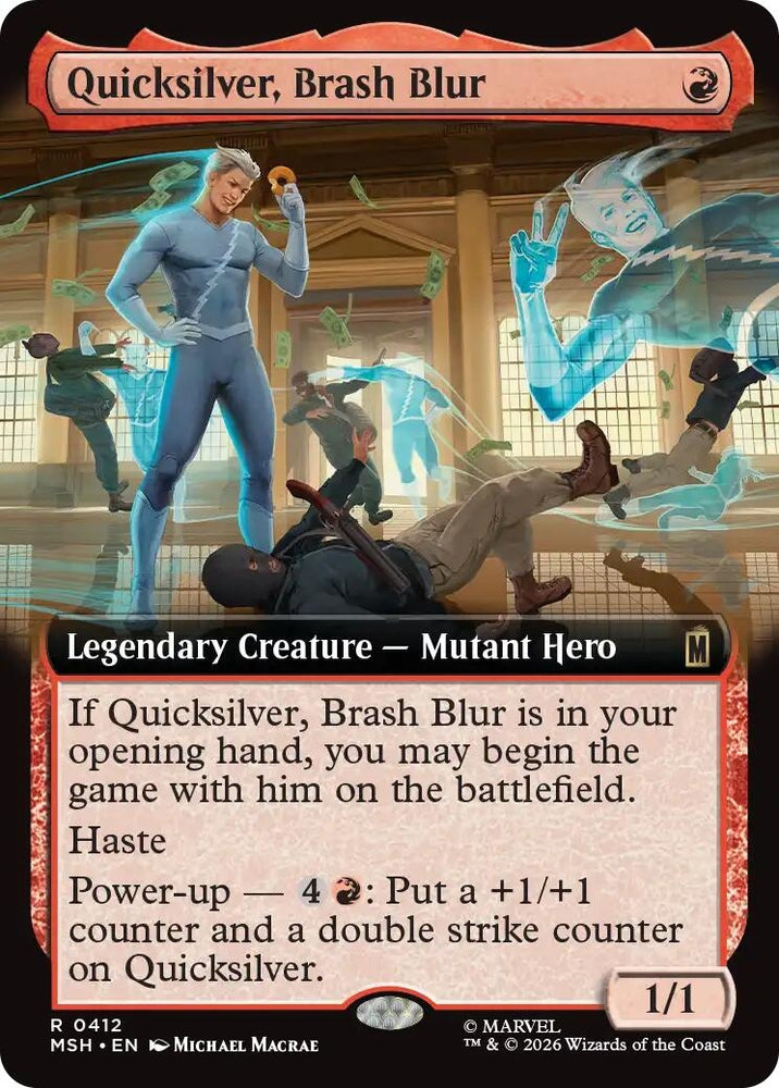 Image for Quicksilver, Brash Blur (Extended Art) (412) [Marvel Super Heroes] (MSH) - Magic: The Gathering