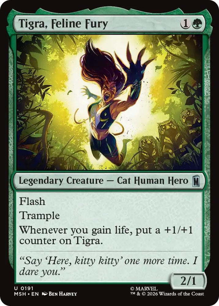 Image for Tigra, Feline Fury (191) [Marvel Super Heroes] (MSH) - Magic: The Gathering