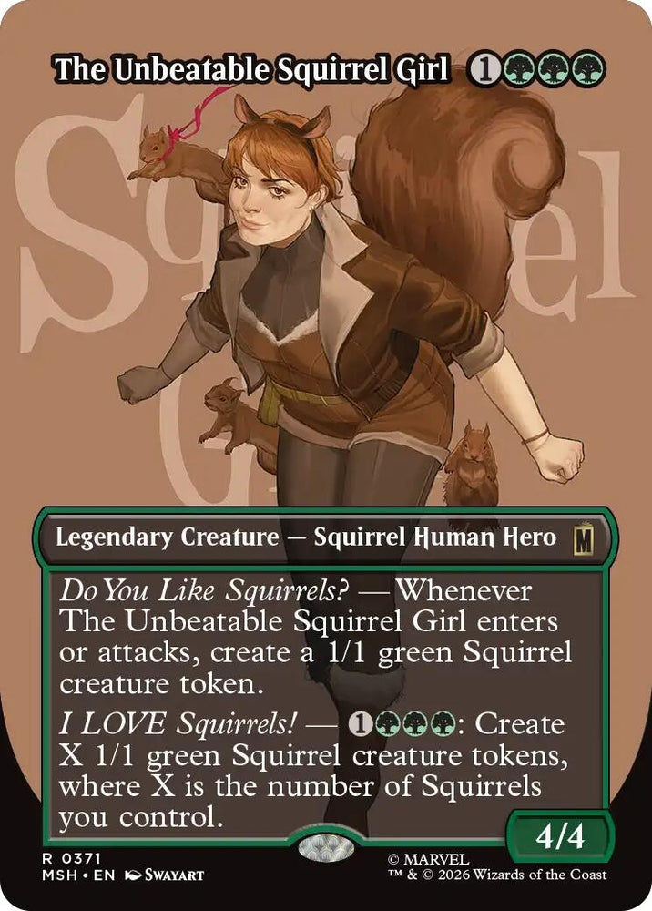 Image for The Unbeatable Squirrel Girl (Borderless) (371) [Marvel Super Heroes] (MSH) - Magic: The Gathering