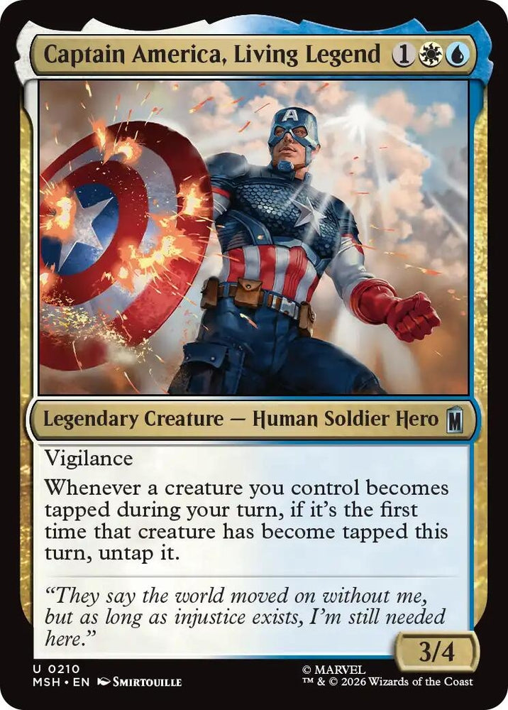 Image for Captain America, Living Legend (210) [Marvel Super Heroes] (MSH) - Magic: The Gathering