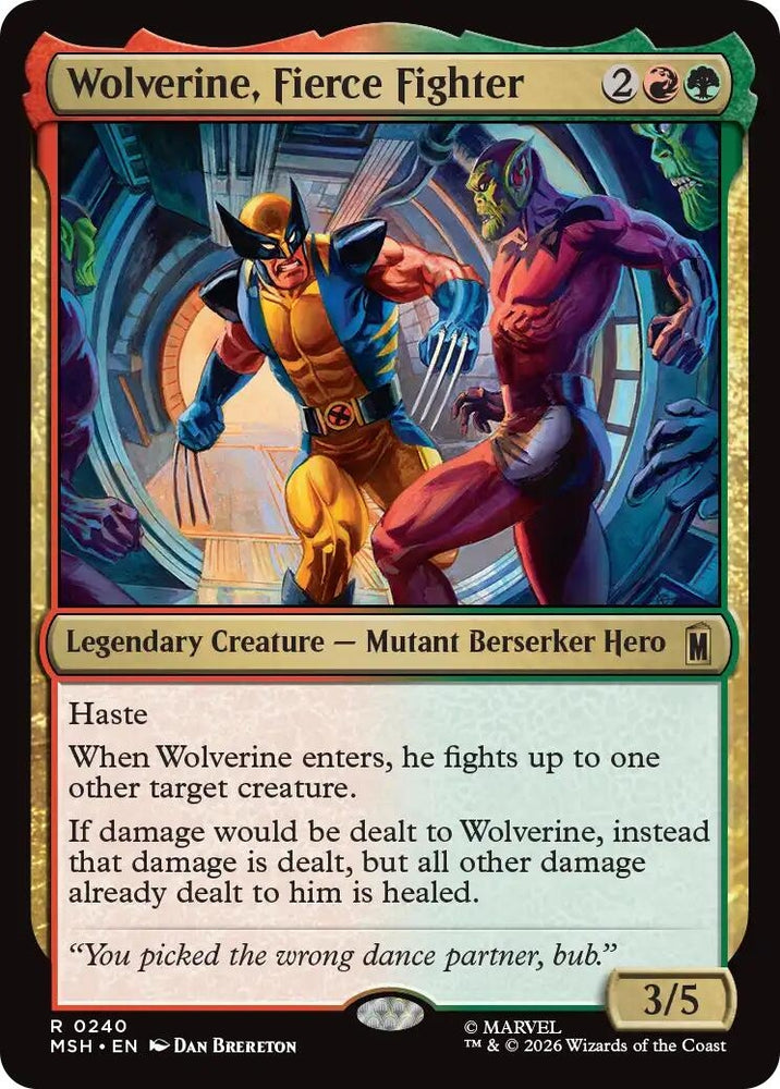 Image for Wolverine, Fierce Fighter (240) [Marvel Super Heroes] (MSH) - Magic: The Gathering