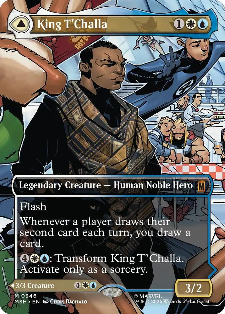 Image for King T'Challa (Borderless) (0346) (346) [Marvel Super Heroes] (MSH) - Magic: The Gathering