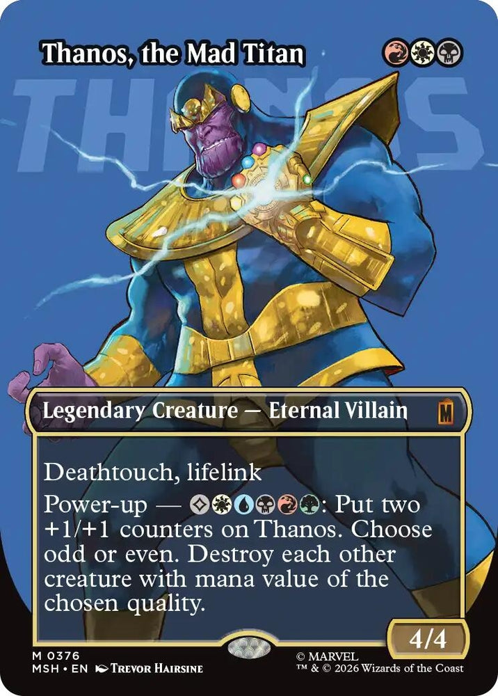 Image for Thanos, the Mad Titan (Borderless) (0376) (376) [Marvel Super Heroes] (MSH) - Magic: The Gathering