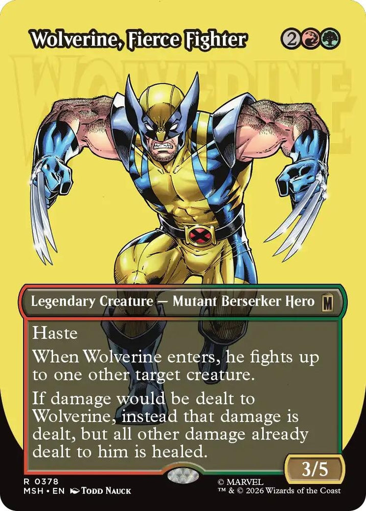 Image for Wolverine, Fierce Fighter (Borderless) (378) [Marvel Super Heroes] (MSH) - Magic: The Gathering