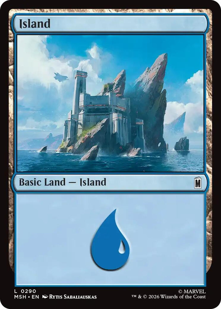 Image for Island (0290) (290) [Marvel Super Heroes] (MSH) - Magic: The Gathering