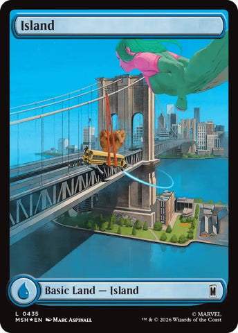 Image for Island (0435) (Surge Foil) (435) [Marvel Super Heroes] (MSH) - Magic: The Gathering