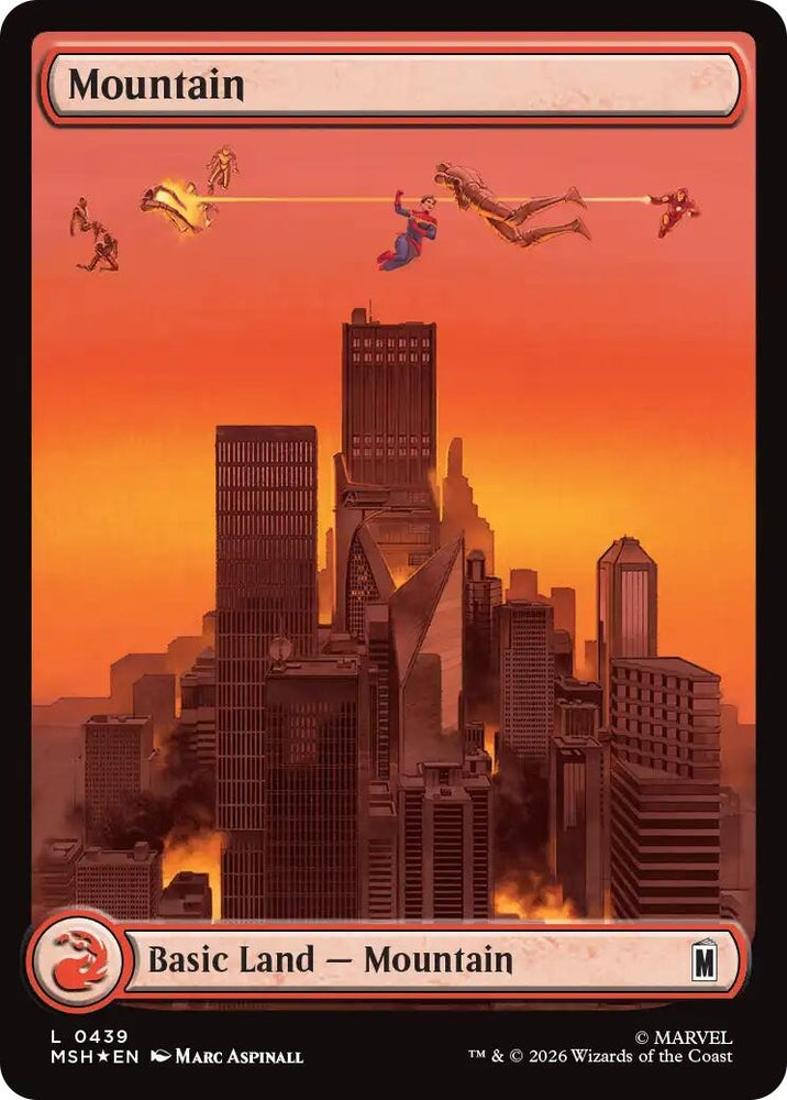 Image for Mountain (0439) (Surge Foil) (439) [Marvel Super Heroes] (MSH) - Magic: The Gathering