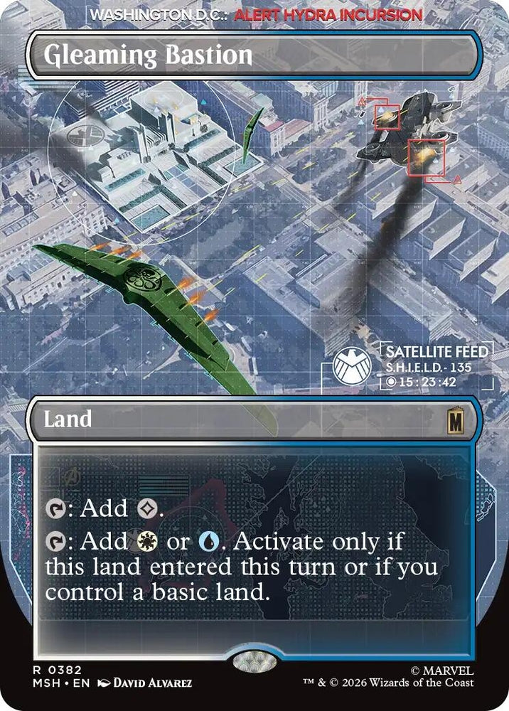 Image for Gleaming Bastion (Borderless) (382) [Marvel Super Heroes] (MSH) - Magic: The Gathering