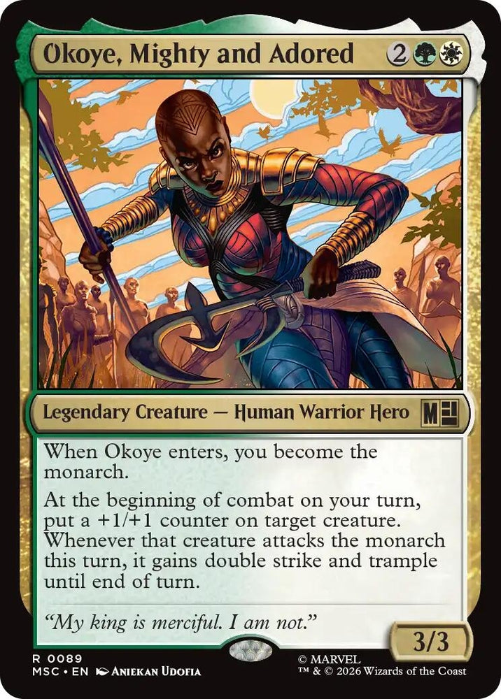 Image for Okoye, Mighty and Adored (Surge Foil) (89) [Commander: Marvel Super Heroes] (MSC) - Magic: The Gathering