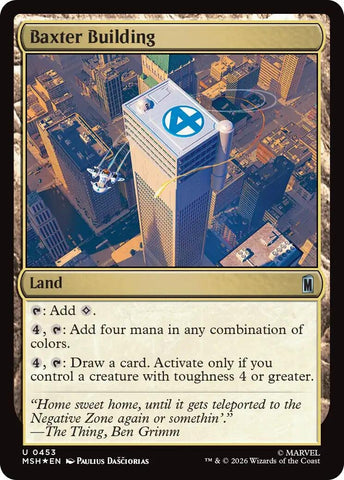 Image for Baxter Building (Surge Foil) (453) [Marvel Super Heroes] (MSH) - Magic: The Gathering