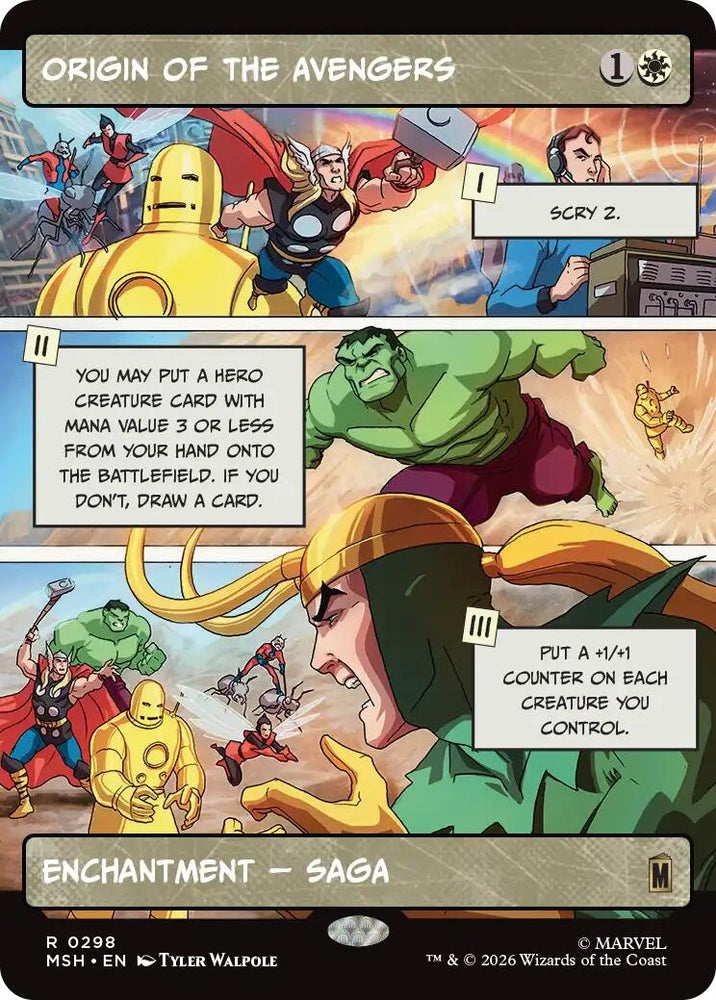 Image for Origin of the Avengers (Borderless) (298) [Marvel Super Heroes] (MSH) - Magic: The Gathering