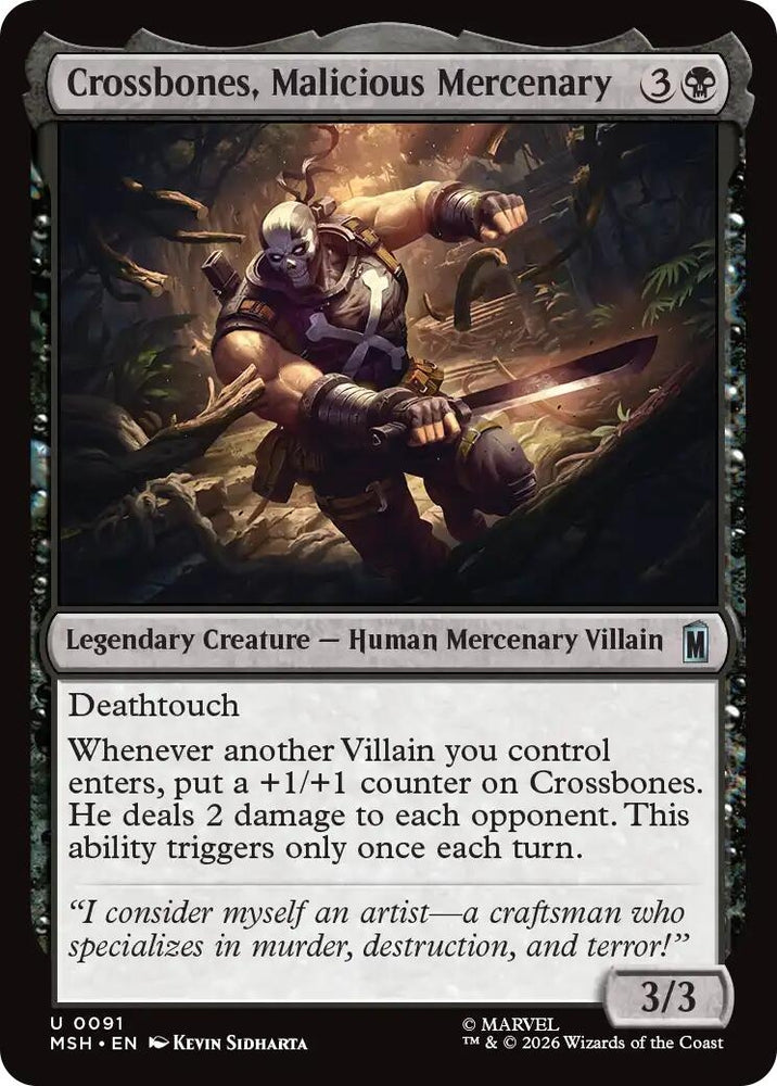 Image for Crossbones, Malicious Mercenary (91) [Marvel Super Heroes] (MSH) - Magic: The Gathering